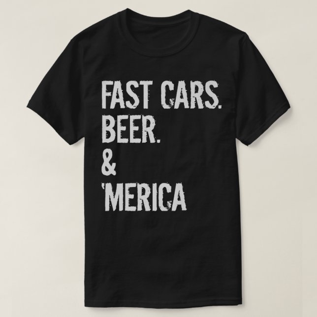 Camiseta Hombres Americanos de Automóviles BEER MERICA Vint (Diseño del anverso)