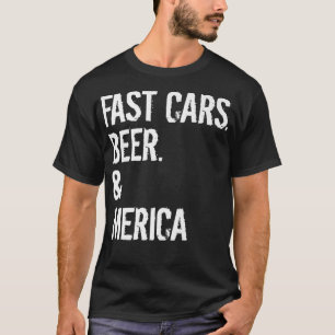 Camiseta Hombres Americanos de Automóviles BEER MERICA Vint