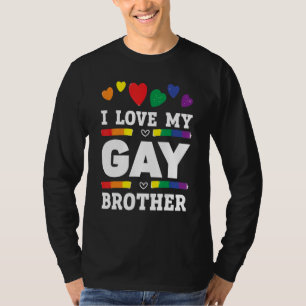 Camiseta Hombres amo a mi hermano gay mejor hermano de todo