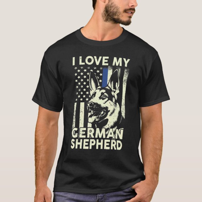 Camiseta Hombres amo pastor alemán (Anverso)
