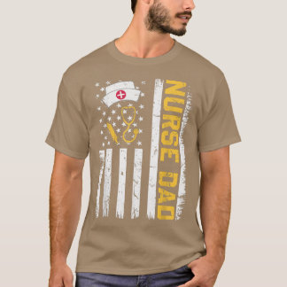 Camiseta Hombres angustiados Enfermera de la bandera de EE.