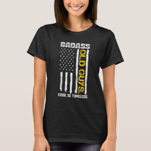 Camiseta Hombres Antiguos De Badass Guay Es La Bandera Ee.U