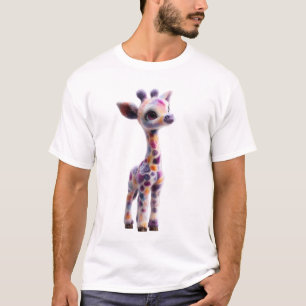 Camiseta Hombres Artísticos Multicolores Vibrantes de Jiraf