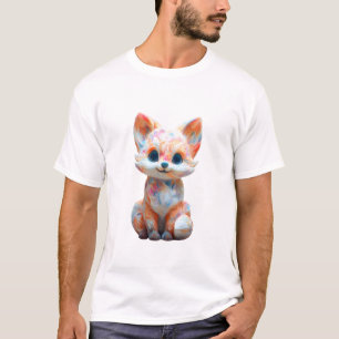 Camiseta Hombres Artísticos Psicodélicos de Zorro Colorido