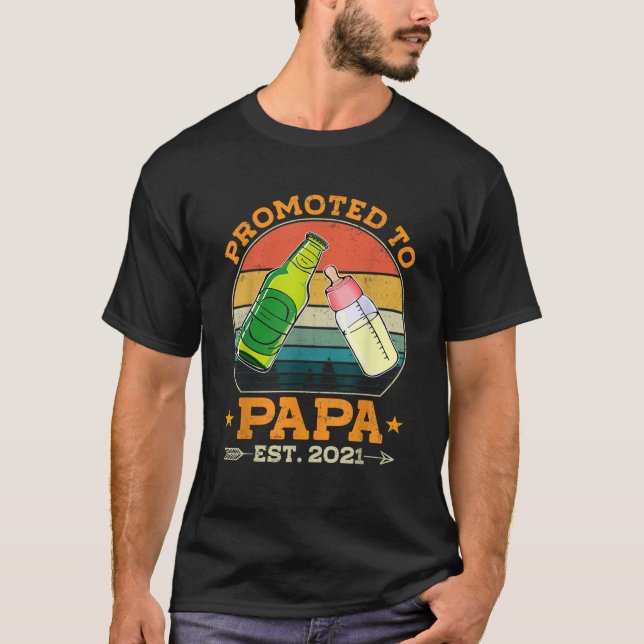 Camiseta Hombres ascendidos a papá 2021 por padres primeriz (Anverso)