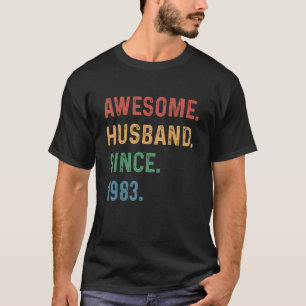 Camiseta Hombres asombrosos esposos desde la boda de 1983 -