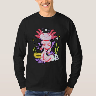 Camiseta Hombres Axolotl Pescado Mexicano Cute Amphibian C