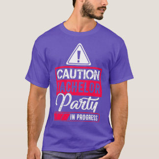 Camiseta Hombres Bachelor Party Precaución Bachelor Party E