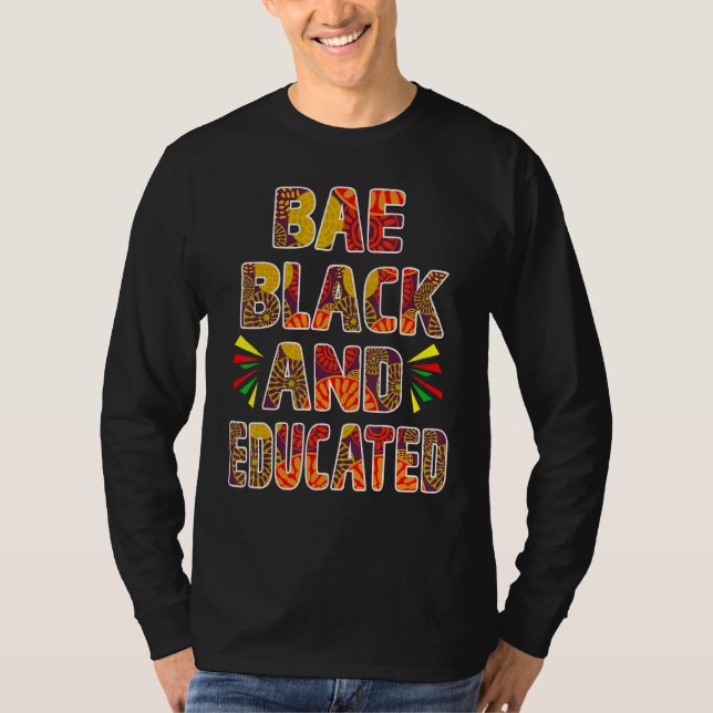 Camiseta Hombres Bae Negros Y Educados Mujeres Negras Histo (Anverso)