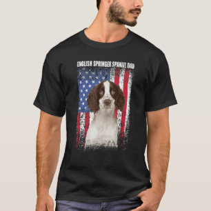Camiseta Hombres Bandera Americana Inglés Springer Spaniel