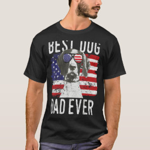 Camiseta Hombres Bandera Americana Mejor Papá Perro Jamás C