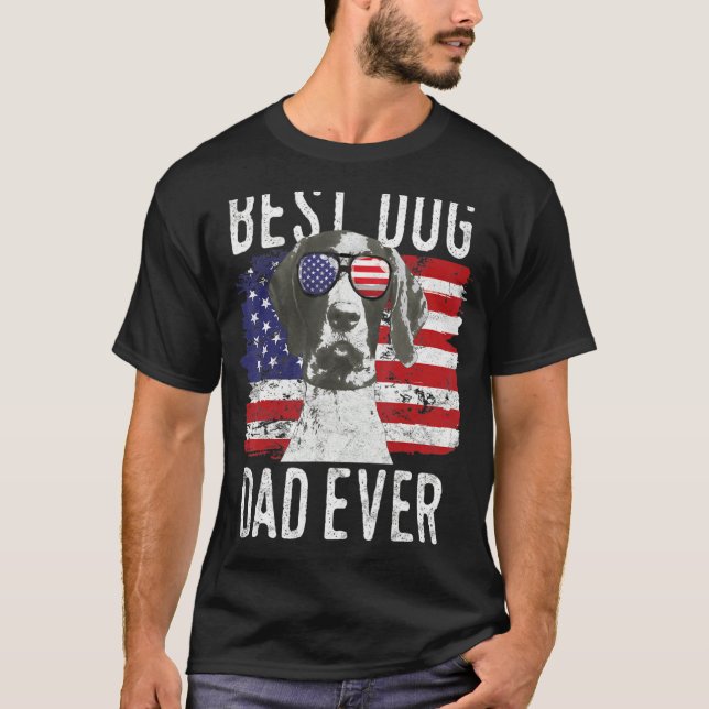 Camiseta Hombres Bandera Americana Mejor Papá Perro Jamás C (Anverso)