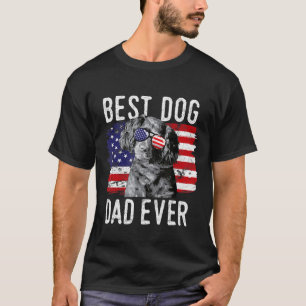 Camiseta Hombres Bandera Americana Mejor Papa Perro Nunca B