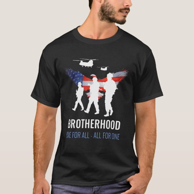 Camiseta Hombres Bandera Estadounidense Hermandad del Águil (Anverso)