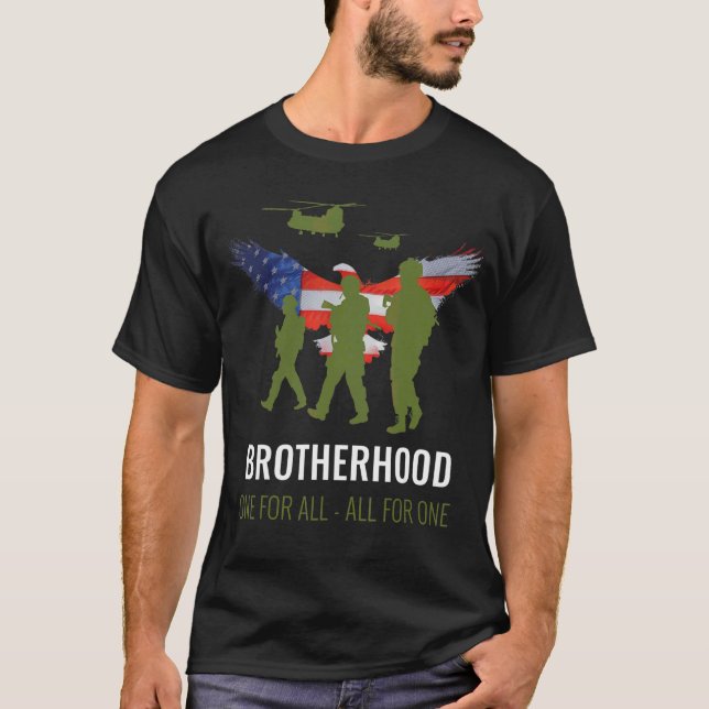 Camiseta Hombres Bandera Estadounidense Hermandad del Águil (Anverso)