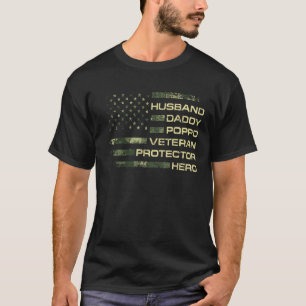 Camiseta Hombres Bandera Estadounidense Marido Papi Poppo V