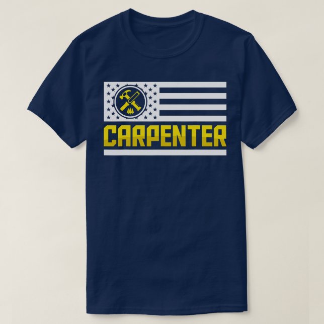 Camiseta Hombres Bandera Estadounidense Orgullo Trabajando  (Diseño del anverso)