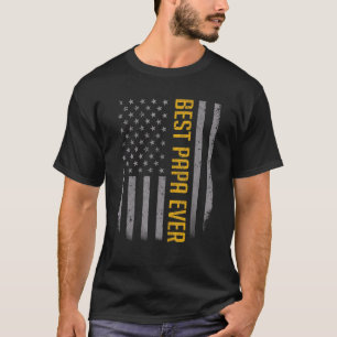 Camiseta Hombres Bandera Estadounidense Papá Para Mejor Pap