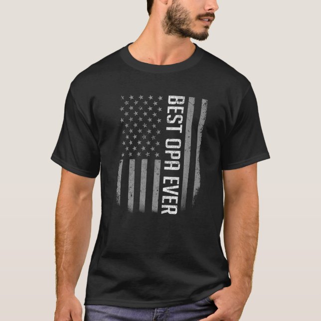 Camiseta Hombres Bandera Estadounidense Papá Por El Mejor O (Anverso)