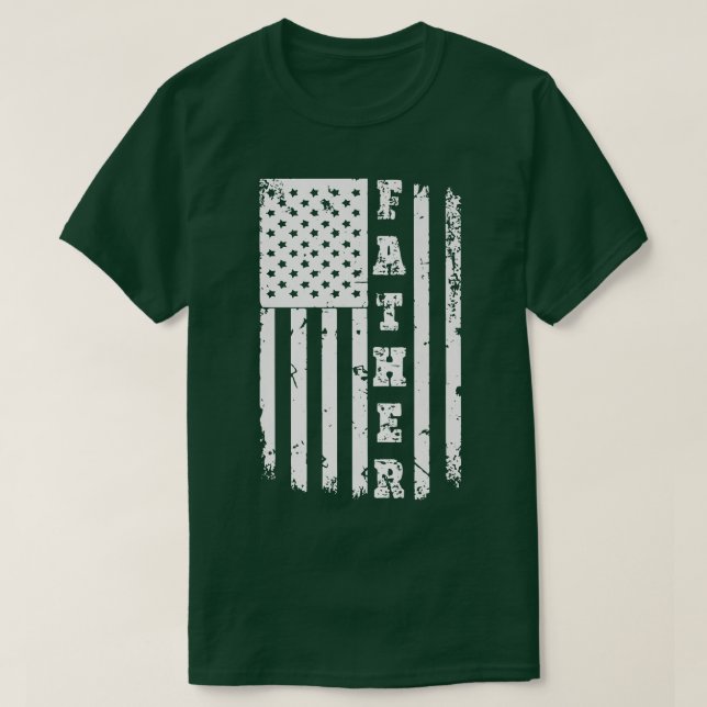 Camiseta Hombres Bandera Estadounidense Patriótica Padre Dí (Diseño del anverso)