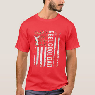 Camiseta Hombres Bandera Estadounidense Reel Guay Dad Para