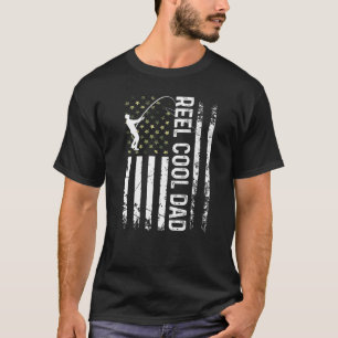 Camiseta Hombres Bandera Estadounidense Reel Guay Dad Para