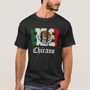 Camiseta Hombres Bandera Mexicana Chicano Apparel Californi