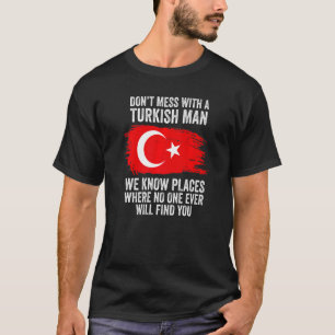 Camiseta Hombres Bandera Turca Turquía