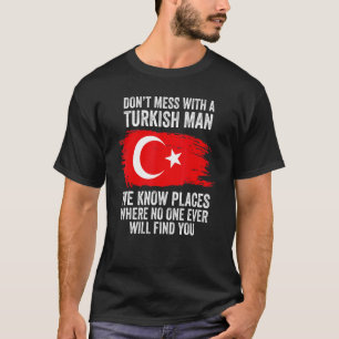 Camiseta Hombres Bandera Turca Turquía