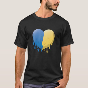 Camiseta Hombres Bandera Ucraniana Hombres Corazón Ucranian