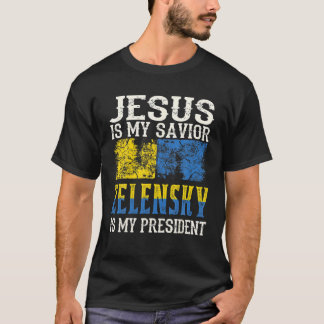 Camiseta Hombres Bandera Ucraniana Jesús Enamorar Ucrania U