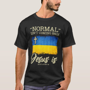 Camiseta Hombres Bandera Ucraniana Nacional Bajo Dios Jesú
