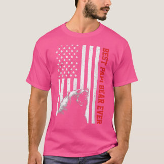 Camiseta Hombres Bandera USA Mejor Oso Papi Funny Vintage