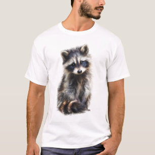 Camiseta Hombres Bandidos del Bosque de Mapache Esponjoso