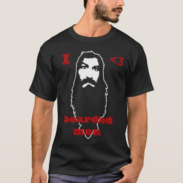 CAMISETA HOMBRES BARBUDOS I <3 (Anverso)