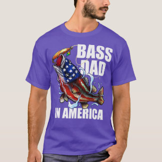 Camiseta Hombres Bass Dad In America Funny Bass Fishing Fis