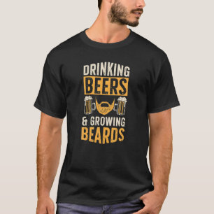Camiseta Hombres Bebiendo Cervezas Y Creciendo Camas Gracio