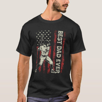 Camiseta Hombres Béisbol Papá Bandera Estados Unidos Mejor