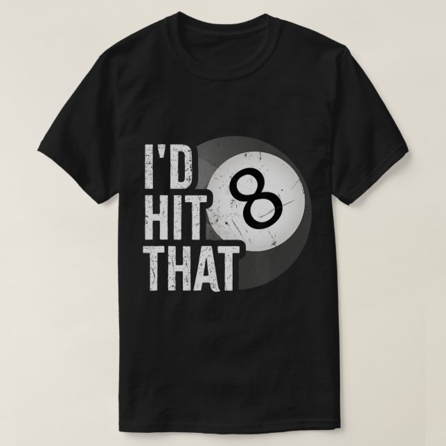 Camiseta Hombres Billiards Divertido Id Golpeó Al Reproduct (Diseño del anverso)
