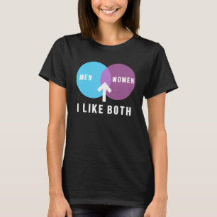 Camiseta hombres bisexuales mujeres me gusta el diagrama de