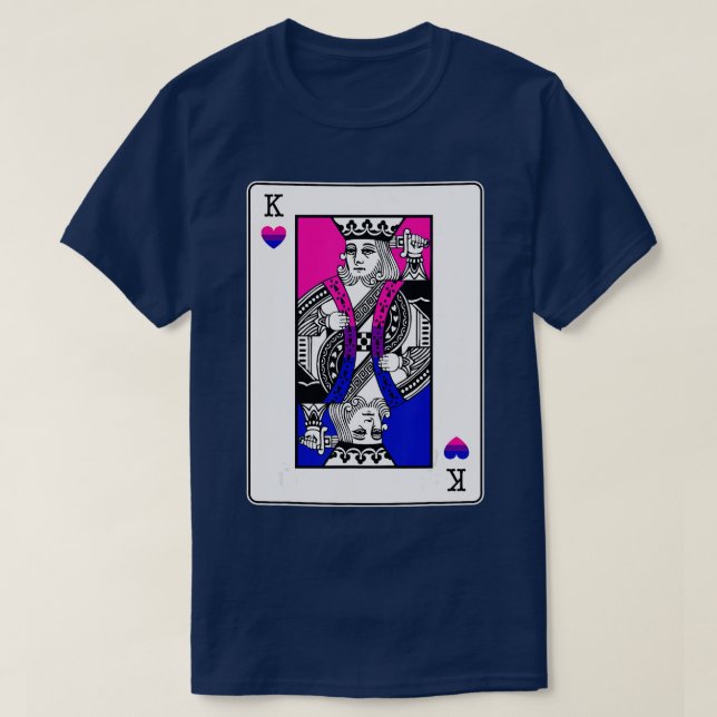 Camiseta Hombres Bisexuales Rey de Corazones LGBQ Bi Pride  (Diseño del anverso)