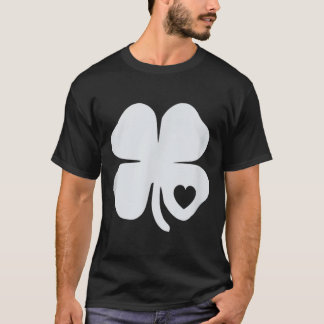 Camiseta Hombres Blancos Shamrock Heart Irlandés St Patrick