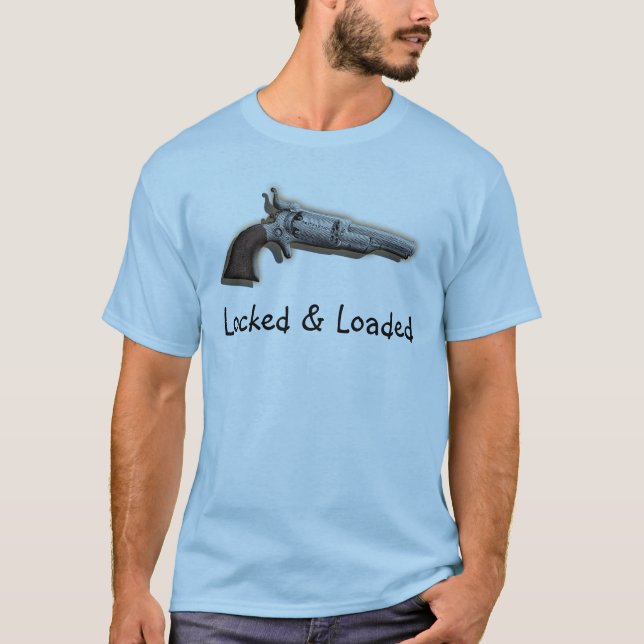 Camiseta Hombres bloqueados de los amantes del arma cargado (Anverso)