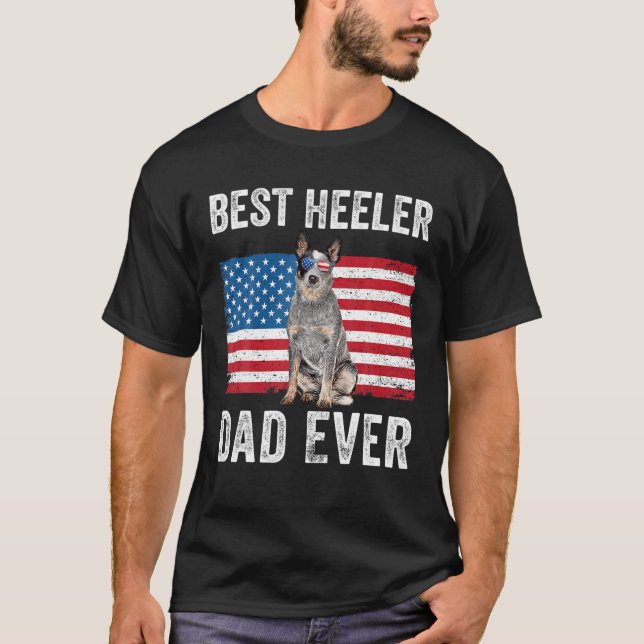 Camiseta Hombres Blue Heeler Dad Australian Cattle Dog Love (Anverso)