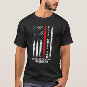 Camiseta Hombres bombero papá crié héroe bombero