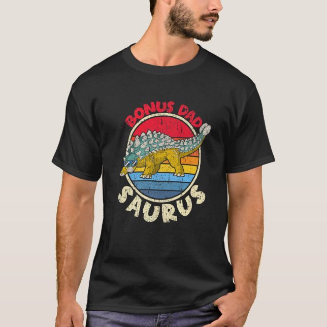 Camiseta Hombres Bonus Dad Saurus I Ankylosaurus Dinosaur I (Anverso)