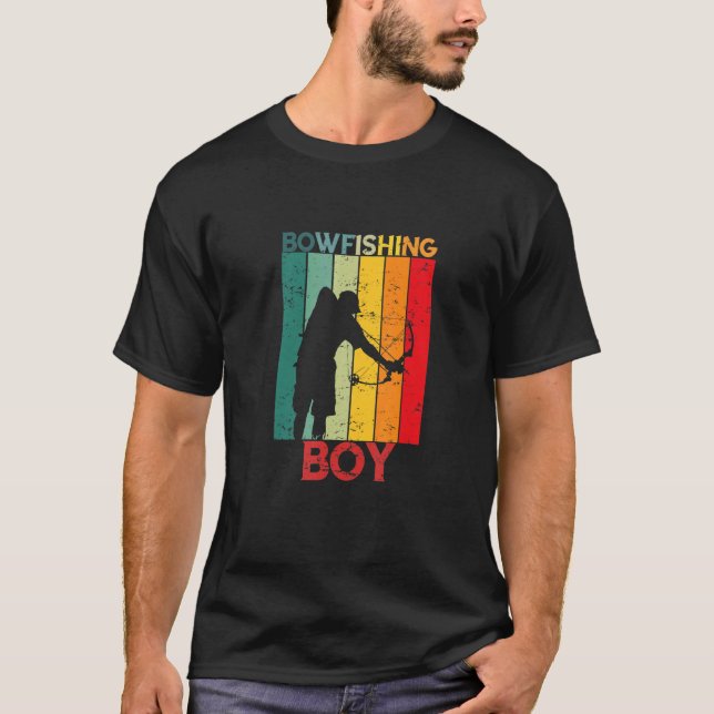 Camiseta Hombres Bostezos Bowfisher Pescado Ret de caza (Anverso)