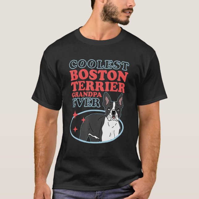 Camiseta Hombres Boston Terrier Abuelo Bostie Dueño de Perr (Anverso)