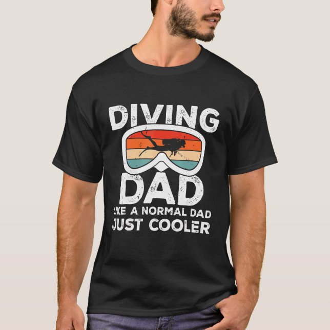 Camiseta Hombres Buceando Papá Bucea Buceando Subacuático (Anverso)