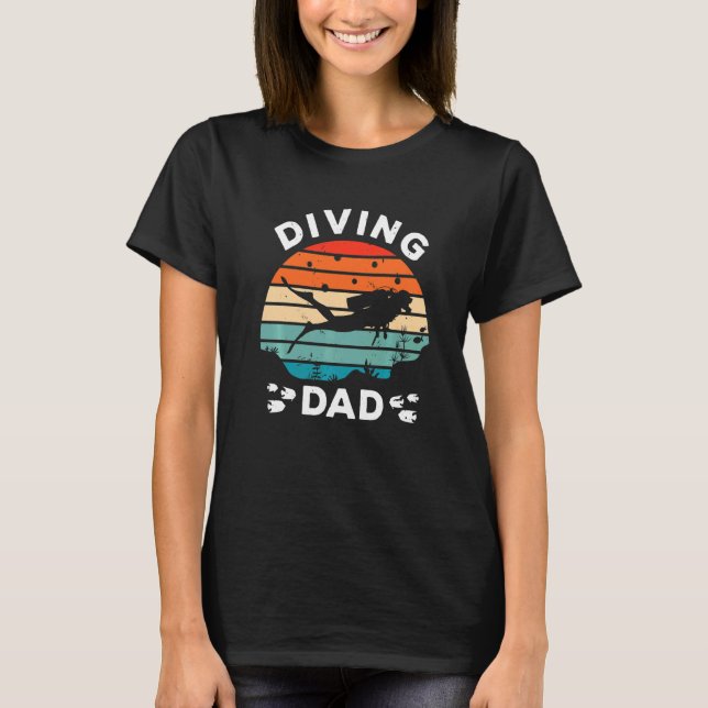 Camiseta Hombres Buceando Papá Bucea Buceando Subacuático (Anverso)